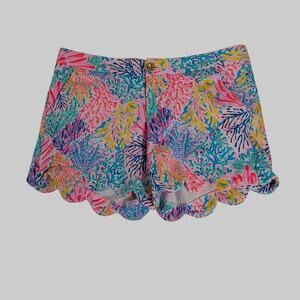 Lilly Pulitzer women Buttercup knit Shorts Splash Dance Sz 6 Resort Wear Beachy